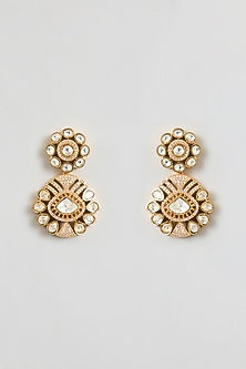 Gold Finish Moissanite Stone Necklace Set