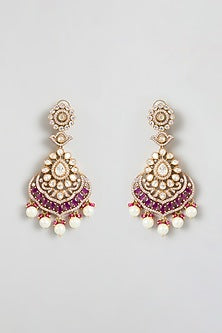 Two-Tone Kundan Polki & Red Stone Layered Necklace Set