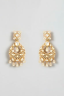 Gold Finish Moissanite Stone Long Necklace Set