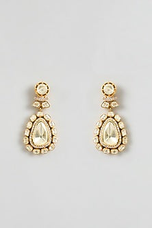 Gold Finish Moissanite Stone Necklace Set