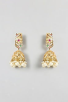 Gold Finish Multi-Colored Kundan Polki Jadau Necklace Set