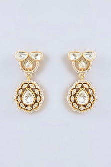 Gold Finish Moissanite Stone Necklace Set