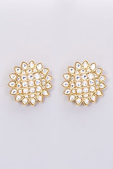 Gold Plated Kundan Polki Earrings