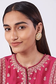 Gold Plated Kundan Polki Earrings