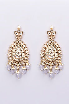 Gold Finish Kundan Polki Necklace Set