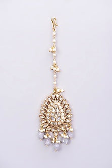 Gold Finish Kundan Polki Necklace Set