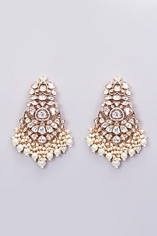 Gold Plated Kundan Polki & Pearl Necklace Set