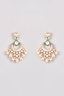 Gold Finish Kundan Polki Layered Necklace Set
