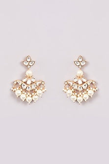 Gold Plated Kundan Polki & Pearl Long Necklace Set