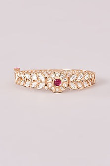 Gold Finish Kundan Polki Kada