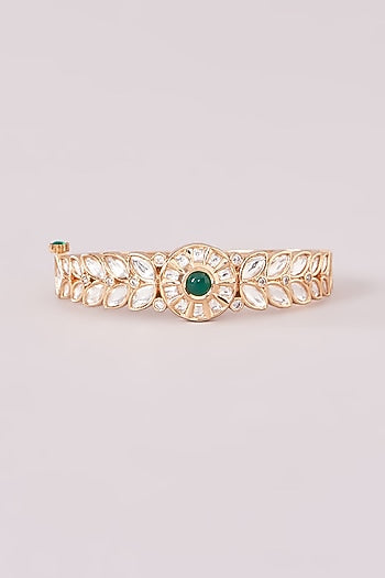 Gold Finish Kundan Polki Kada