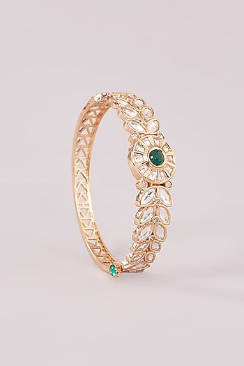 Gold Finish Kundan Polki Kada