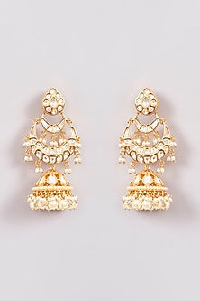 Gold Finish Kundan Polki Necklace Set