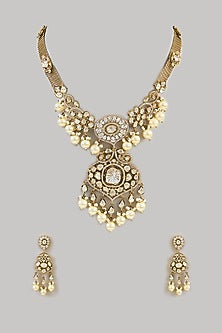 Two-Tone Finish Kundan Polki Choker Necklace Set