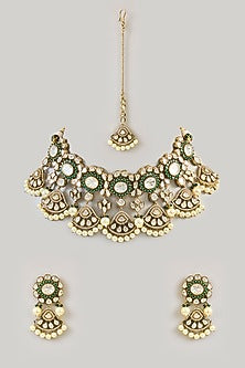 Two-Tone Finish Kundan Polki Choker Necklace Set