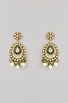 Two-Tone Finish Green Kundan Polki Choker Necklace Set