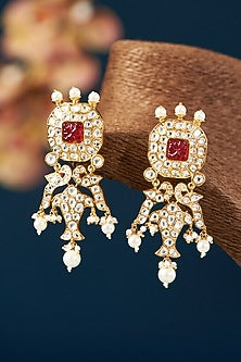 Gold Plated Kundan Polki & Motif Choker Necklace Set