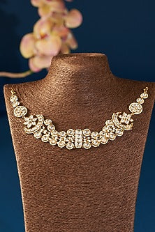 Gold Finish Kundan Polki & Pearl Sheeshphool