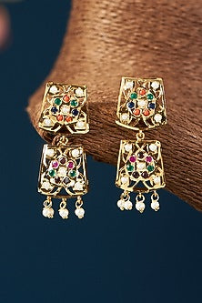 Gold Plated Kundan Polki & Jadau Stone Necklace Set