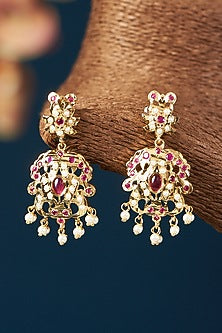 Gold Plated Kundan Polki & Jadau Stone Choker Necklace Set