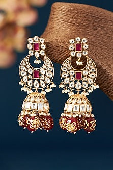 Gold Plated Kundan Polki & Pearl Choker Necklace Set