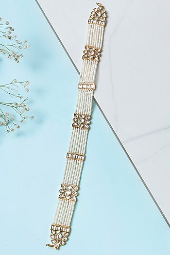 Gold Finish Kundan Polki Sheeshphool