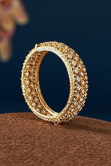 Gold Plated Kundan Polki Kadas (Set of 2)