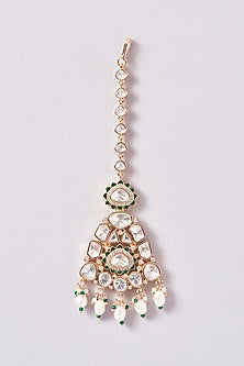 Gold Finish Kundan Polki Necklace Set