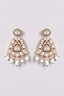 Gold Finish Kundan Polki Necklace Set