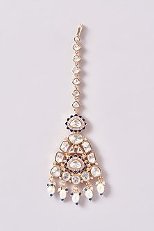 Gold Finish Kundan Polki Necklace Set