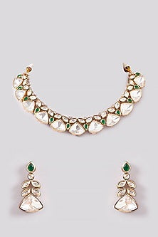 Gold Plated Kundan Polki Necklace Set