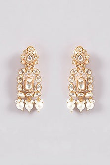 Gold Finish Kundan Polki & Pearl Necklace Set