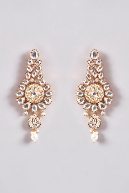 Gold Plated Kundan Polki Necklace Set