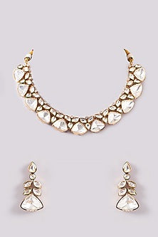 Gold Plated Kundan Polki Necklace Set