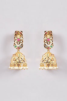 Gold Plated Kundan Polki & Pearl Necklace Set