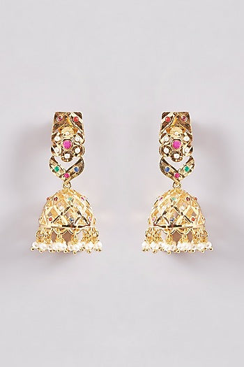 Gold Plated Kundan Polki & Pearl Necklace Set