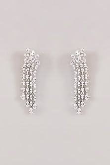 White Finish Diamond Layered Necklace Set