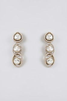 Two-Tone Rhodium Finish Kundan Polki Necklace Set