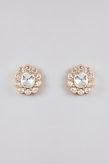 Gold Finish Kundan Polki Necklace Set