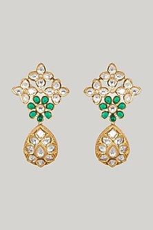 Gold Plated Kundan Polki & Pearl Necklace Set