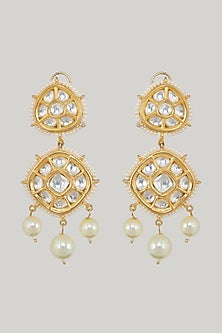 Gold Plated Kundan Polki Long Necklace Set