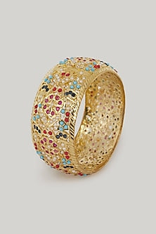 Gold Plated Kundan Polki Kada