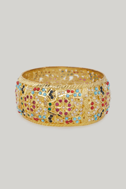 Gold Plated Kundan Polki Kada