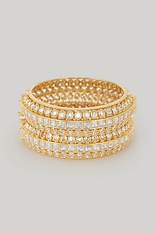 Gold Plated Kundan Polki Kada