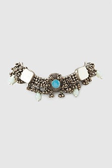 Oxidized Finish Pearl & Kundan Choker Necklace