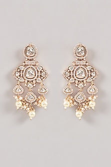 Gold Finish Kundan Polki & Pearl Necklace Set