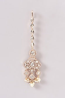 Gold Finish Kundan Polki & Pearl Necklace Set