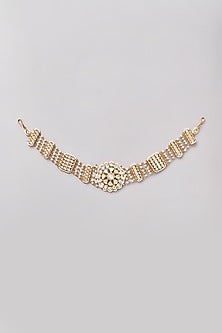 Gold Finish Kundan Polki Mathapatti