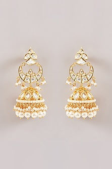 Gold Plated Kundan Polki & Pearl Choker Necklace Set