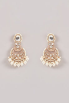 Gold Finish Kundan Polki & Pearl Necklace Set